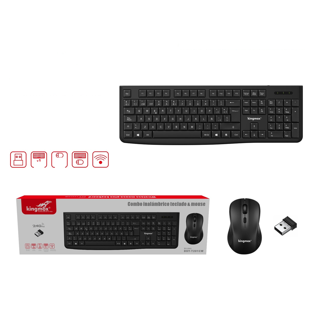 [DSY-T201CW] Combo inalambrico teclado y mouse 2.4G