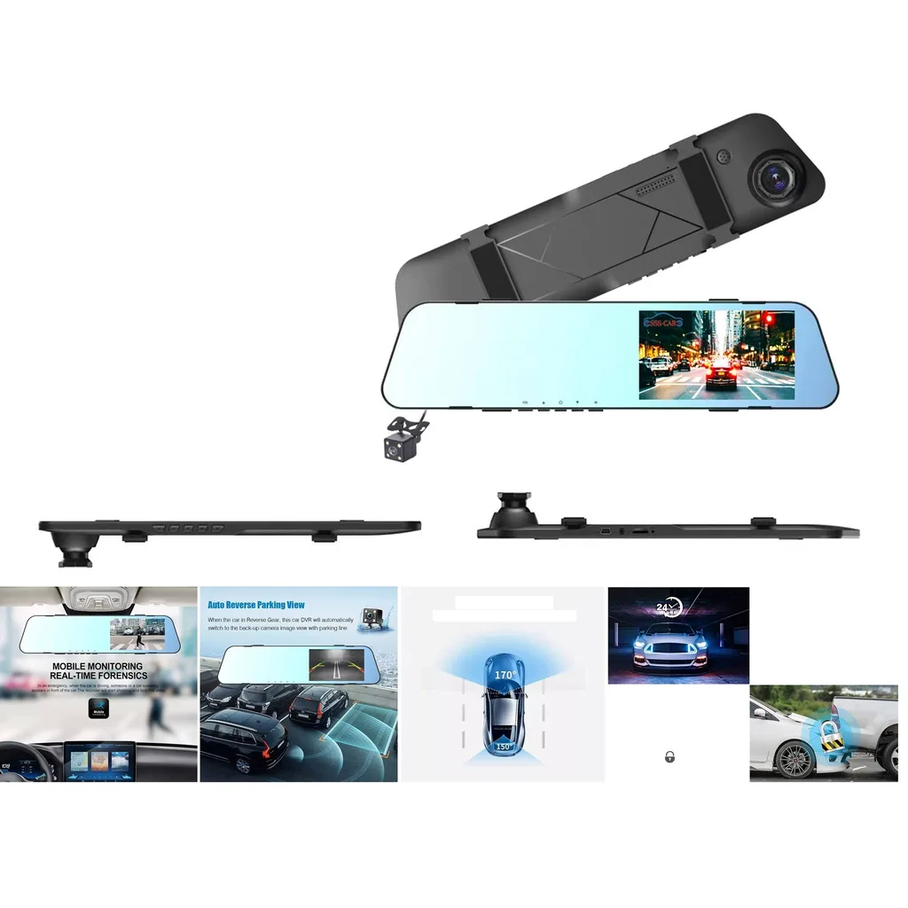 Espejo retrovisor con DVR 4.5 pulg 1080P