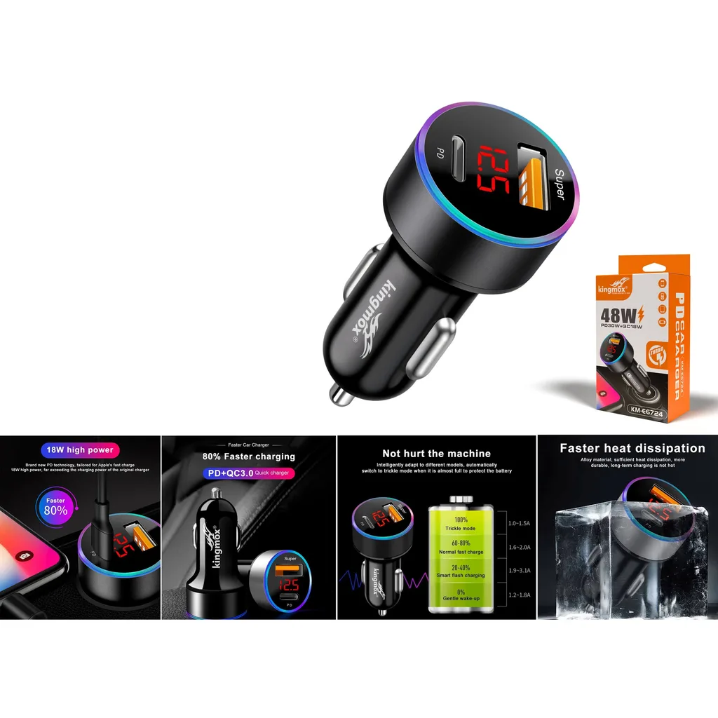 Cargador de auto PD 48W (30W+18W)