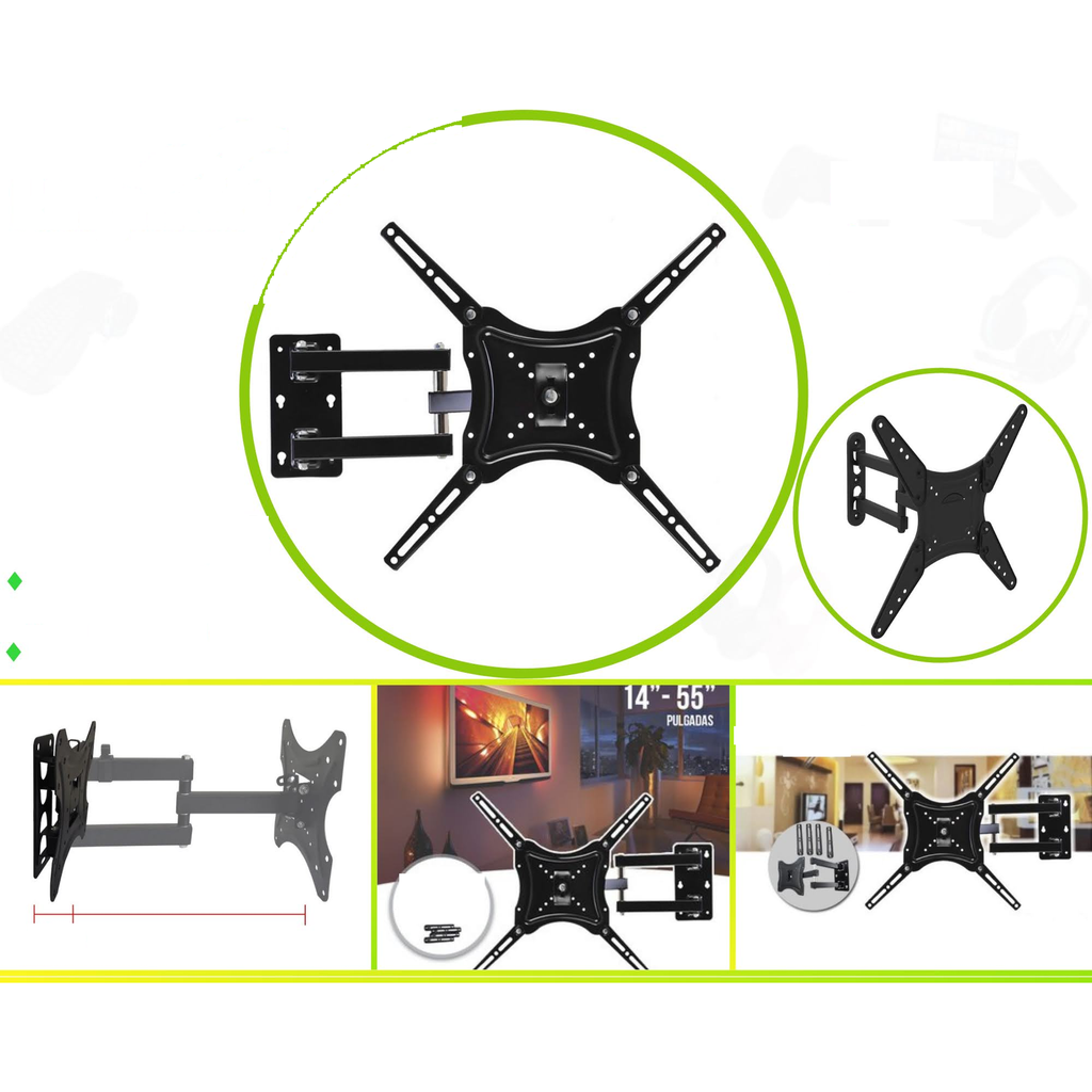 [HDL-117B-2] Soporte de TV giratorio 14-55 pulg