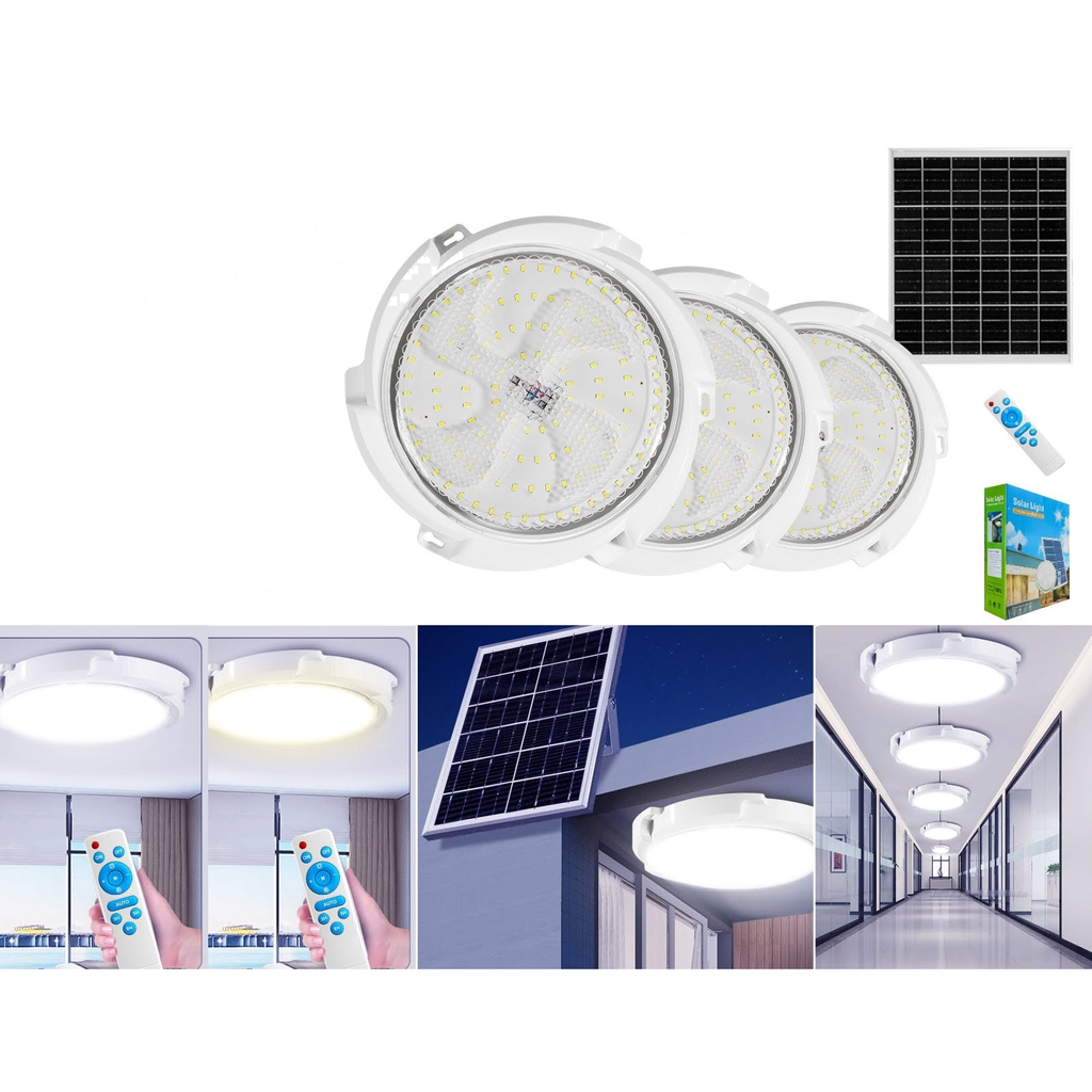 Luminaria LED solar de techo con control remoto