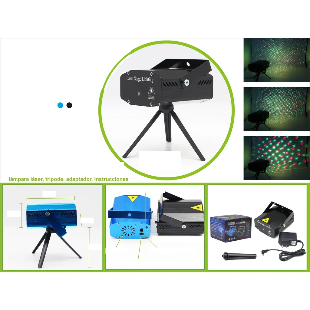 Lampara laser para fiesta con tripode efectos de escenario