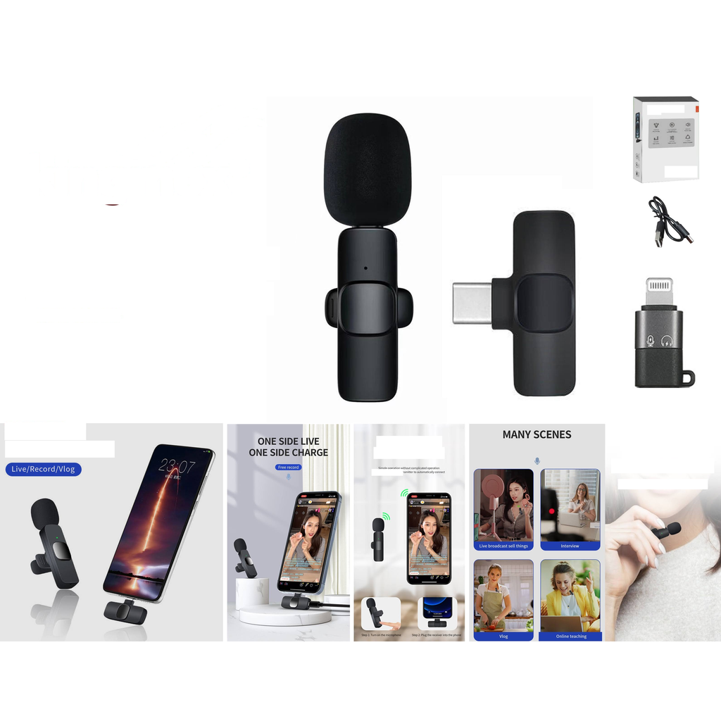 [K9] Microfono inalambrico de solapa tipo C plug and play