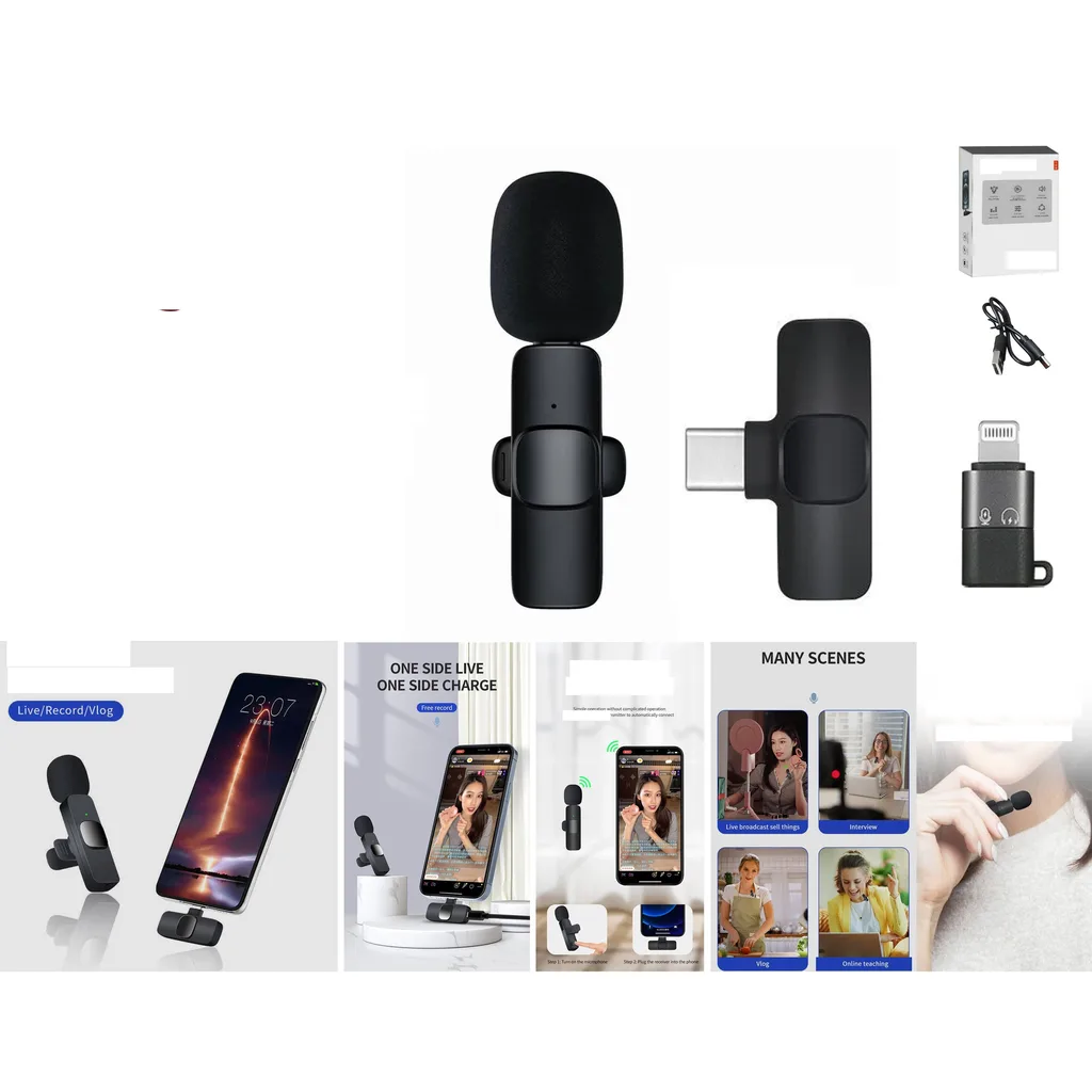 Microfono inalambrico de solapa tipo C plug and play