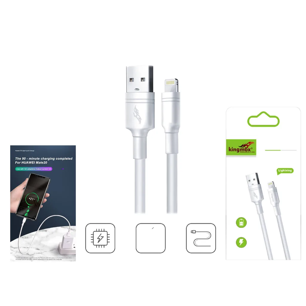 Cable de carga Lightning 3A 1M blanco