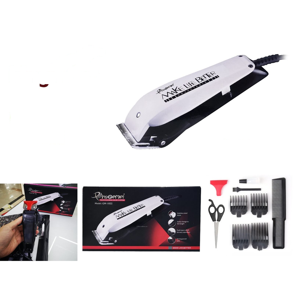 [GM-1022] Maquina cortadora de cabello con cable blanca - Modelo GM-1022