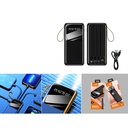 Bateria portatil 20000mAh con cables integrados y pantalla