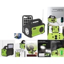 Sistema solar pequeno con radio multimedia, linterna LED y power bank