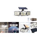 Lampara solar de pared 3 cabezas con sensor de movimiento y control remoto