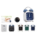 Reloj despertador con campana doble e iluminacion