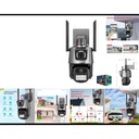 Camara de seguridad WiFi doble lente doble pantalla con paneo e inclinacion