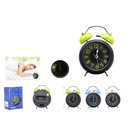 Reloj despertador redondo con campana doble e iluminacion