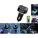 Transmisor FM cargador para auto BT USB con luz ambiental