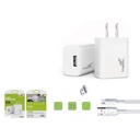 Cargador rapido 3.1A con cable Micro USB de 1M - Modelo DSY-6010M