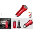 Cargador de auto metalico 38W con USB y Tipo-C