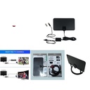 Antena de TV interior UHF/VHF con amplificador y cable 3m