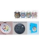 Reloj despertador infantil de campana doble esfera de colores