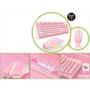 Combo de teclado y mouse gamer rosa con luces RGB