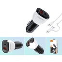 Cargador de coche PD 38W con cable USB-C y Lightning