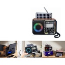 Radio parlante solar Bluetooth FM/AM/SW con luces de colores