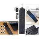 Regleta de enchufes con USB 2500W cable 2M