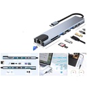 Hub Tipo-C 8 en 1 con HDMI 4K USB y RJ45