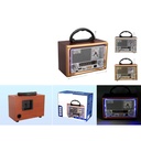 Radio retro de madera FM/AM/SW Bluetooth con reloj