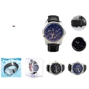 Reloj de pulsera con correa de cuero luminoso impermeable