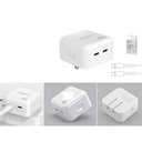 Cargador de pared 65W dual USB-C con cable
