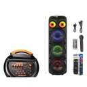 Bocina grande Bluetooth recargable con luces de colores 8 pulg