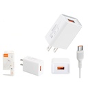 Cargador de pared USB 3.1A con cable Tipo-C 1M