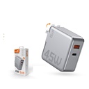Cargador GaN 45W USB-A + USB-C plegable