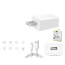 Cargador de pared USB 2.1A con cable Micro